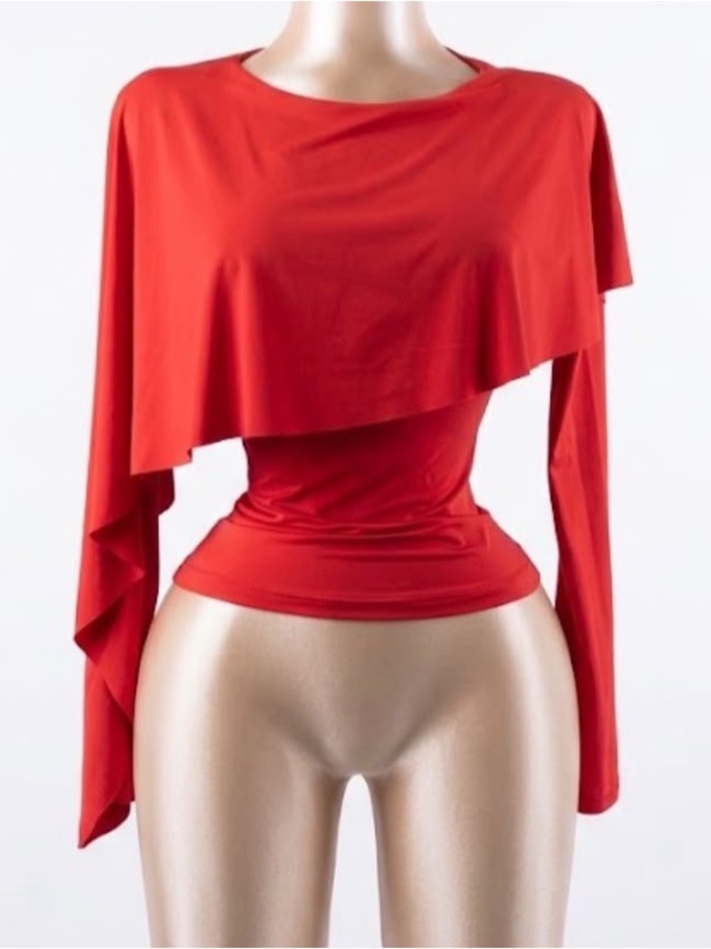 Draped CAPE Long-Sleeve Women's Top